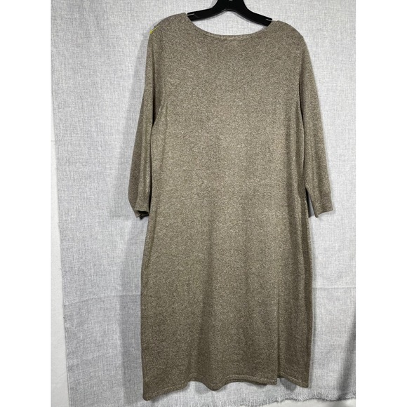 Liz Claiborne Knit Dress Women Medium 3/4 Sleeve Casual Sweater Dress Round Neck - Picture 3 of 9